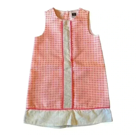 Janie and Jack Girls Peach Geo Print Riviera Vacation Dress Size 4 - Picture 1 of 4